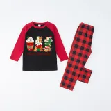 Christmas Matching Family Pajamas Ice Cream Shake Black And Red Pajamas Set