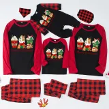 Christmas Matching Family Pajamas Ice Cream Shake Black And Red Pajamas Set