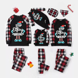 Christmas Matching Family Pajamas Stop Elf Around Red White Black Short Pajamas Sets