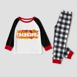 Thanksgiving Day Matching Family Pajamas Sunflowers Thanksful White Pajamas Set