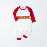Thanksgiving Day Matching Family Pajamas Maples Thanksful White Pajamas Set