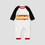 Thanksgiving Day Matching Family Pajamas Sunflowers Thanksful White Pajamas Set