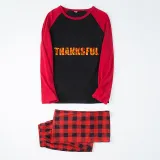 Thanksgiving Day Matching Family Pajamas Maples Thanksful Red Pajamas Set