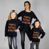 Family Thanksgiving Day Multicolor Matching Sweater Thankful Grateful Blessed Pullover Hoodies
