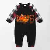 Thanksgiving Day Matching Family Pajamas Love Turkey Fall Y’all Black And Red Plaids Pajamas Set