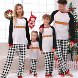 Thanksgiving Day Matching Family Pajamas Maples Thanksful White Pajamas Set