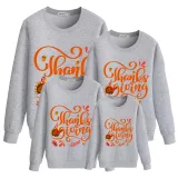 Family Thanksgiving Day Multicolor Matching Sweater Thanksgiving Slogan Turkey Pullover Hoodies