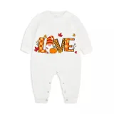 Thanksgiving Day Matching Family Pajamas Love Gnome Maples White Pajamas Set