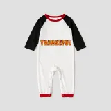 Thanksgiving Day Matching Family Pajamas Maples Thanksful White Pajamas Set