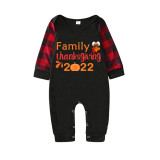 2022 Thanksgiving Day Matching Family Pajamas Family Thanksgiving Black Pajamas Set