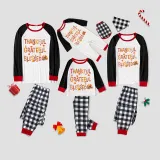 Thanksgiving Day Matching Family Pajamas Thankful Grateful Blessed White Pajamas Set