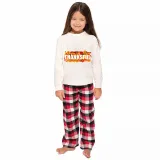 Thanksgiving Day Matching Family Pajamas Sunflowers Thanksful White Pajamas Set