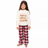 Thanksgiving Day Matching Family Pajamas Thankful Grateful Blessed White Pajamas Set