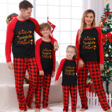 Thanksgiving Day Matching Family Pajamas Thankful Grateful Blessed Hearts Maples Red Pajamas Set