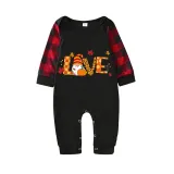 Thanksgiving Day Matching Family Pajamas Love Gnome Maples Black Pajamas Set