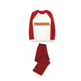 Thanksgiving Day Matching Family Pajamas Maples Thanksful White Pajamas Set