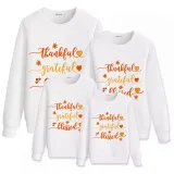 Family Thanksgiving Day Multicolor Matching Sweater Thankful Grateful Blessed Hearts Maples Pullover Hoodies