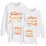 Family Thanksgiving Day Multicolor Matching Sweater Thankful Grateful Blessed Hearts Maples Pullover Hoodies