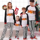 Thanksgiving Day Matching Family Pajamas Love Turkey Fall Y’all White Pajamas Set