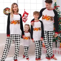 Thanksgiving Day Matching Family Pajamas Love Turkey Fall Y’all White Pajamas Set