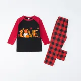 Thanksgiving Day Matching Family Pajamas Love Gnome Maples Red Pajamas Set