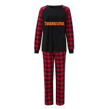 Thanksgiving Day Matching Family Pajamas Maples Thanksful Black Pajamas Set