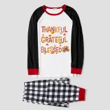 Thanksgiving Day Matching Family Pajamas Thankful Grateful Blessed White Pajamas Set