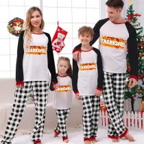 Thanksgiving Day Matching Family Pajamas Sunflowers Thanksful White Pajamas Set