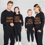 Family Thanksgiving Day Multicolor Matching Sweater Thankful Grateful Blessed Pullover Hoodies