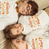 Family Thanksgiving Day Multicolor Matching Sweater Thankful Grateful Blessed Hearts Maples Pullover Hoodies