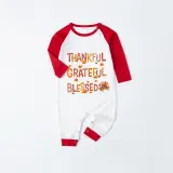 Thanksgiving Day Matching Family Pajamas Thankful Grateful Blessed White Pajamas Set