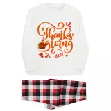Thanksgiving Day Matching Family Pajamas Love Gnome Maples White Pajamas Set