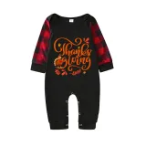 Thanksgiving Day Matching Family Pajamas Love Gnome Maples Black Pajamas Set
