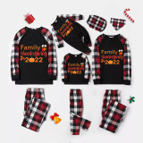 2022 Thanksgiving Day Matching Family Pajamas Family Thanksgiving Black And Red Plaids Pajamas Set