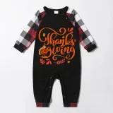 Thanksgiving Day Matching Family Pajamas Love Gnome Maples Black And Red Plaids Pajamas Set