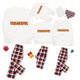 Thanksgiving Day Matching Family Pajamas Maples Thanksful White Pajamas Set