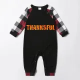 Thanksgiving Day Matching Family Pajamas Maples Thanksful Black And Red Plaids Pajamas Set