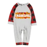 Thanksgiving Day Matching Family Pajamas Sunflowers Thanksful White Pajamas Set