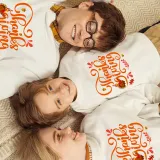 Family Thanksgiving Day Multicolor Matching Sweater Thanksgiving Slogan Turkey Pullover Hoodies