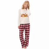 Thanksgiving Day Matching Family Pajamas Love Gnome Maples White Pajamas Set