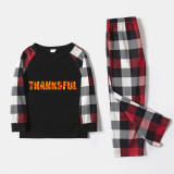 Thanksgiving Day Matching Family Pajamas Maples Thanksful Black And Red Plaids Pajamas Set