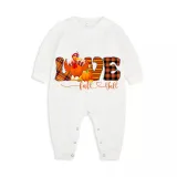 Thanksgiving Day Matching Family Pajamas Love Turkey Fall Y’all White Pajamas Set