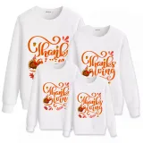 Family Thanksgiving Day Multicolor Matching Sweater Thanksgiving Slogan Turkey Pullover Hoodies
