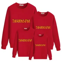 Family Thanksgiving Day Multicolor Matching Sweater Maples Thanksful Pullover Hoodies