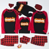 Thanksgiving Day Matching Family Pajamas Sunflowers Thanksful Red Pajamas Set