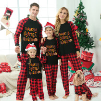 Thanksgiving Day Matching Family Pajamas Thankful Grateful Blessed Black Pajamas Set