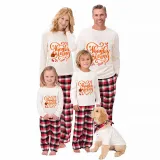 Thanksgiving Day Matching Family Pajamas Love Gnome Maples White Pajamas Set