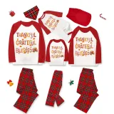 Thanksgiving Day Matching Family Pajamas Thankful Grateful Blessed White Pajamas Set