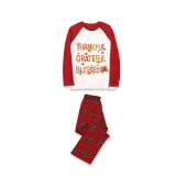 Thanksgiving Day Matching Family Pajamas Thankful Grateful Blessed White Pajamas Set