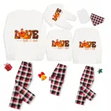 Thanksgiving Day Matching Family Pajamas Love Turkey Fall Y’all White Pajamas Set